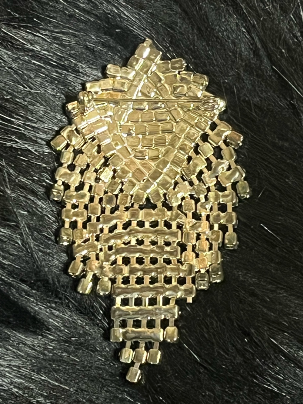 Vintage Cascading Rhinestone Brooch - Picture 6 of 8